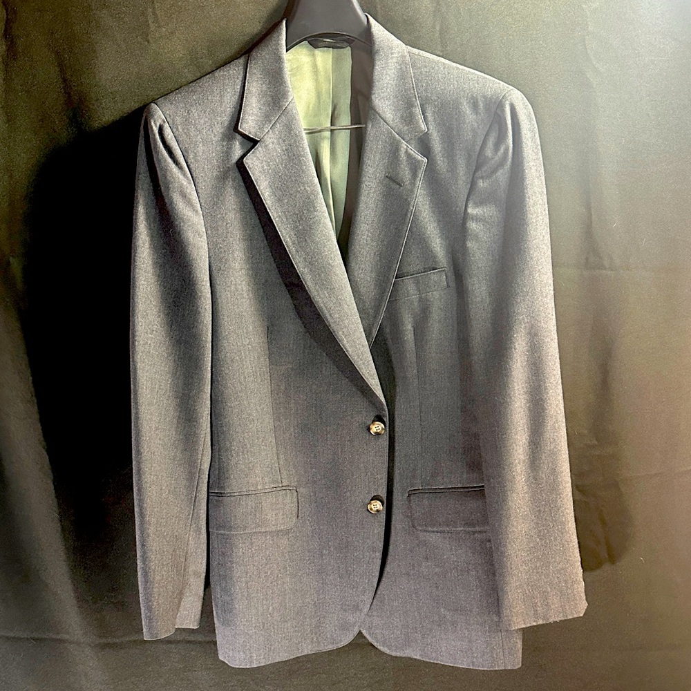 Bachrach Charcoal 100% Wool Blazer.